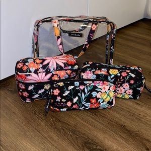 VERA BRADLEY 4pc cosmetic bag set